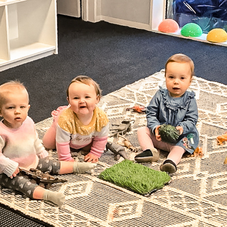 Babys playing with toys at Busy Bees Ashburton