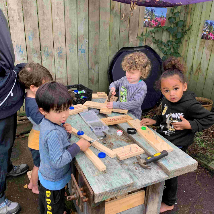 Pre-schoolers real world play at Busy Bees Katikati 