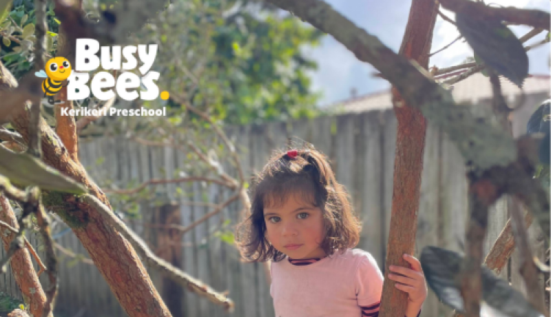 Preschool girl in outdoor space at Busy Bees Kerikeri Preschool