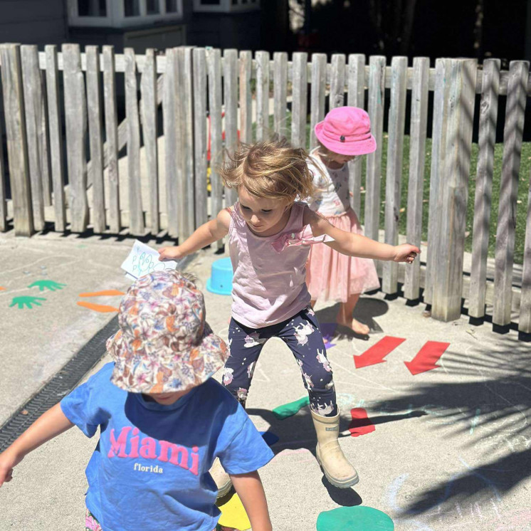 Busy Bees Motueka children focused on our MOVE movement programme