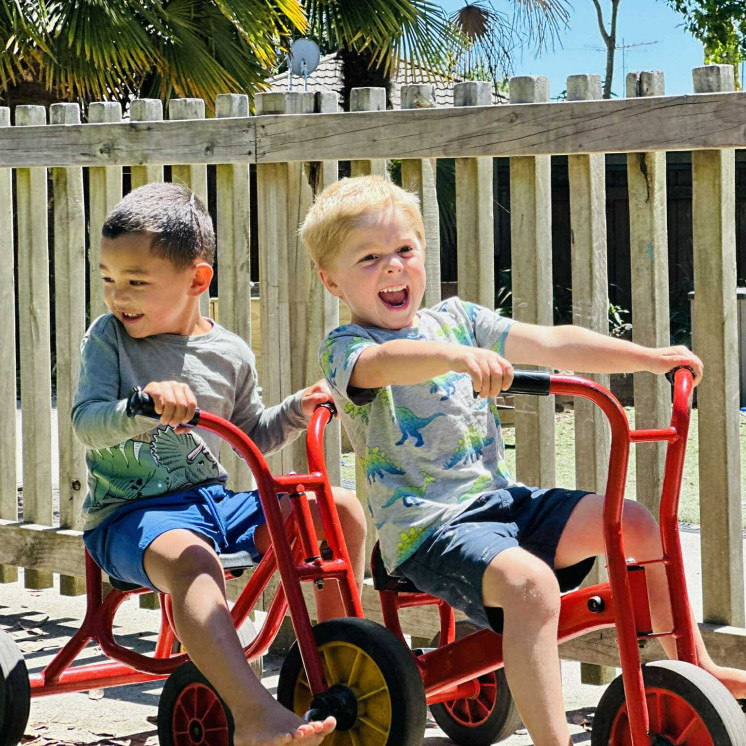Pure joy at Busy Bees Motueka Boys on Trikes