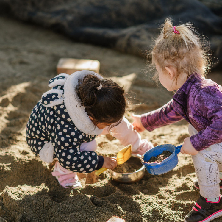Friendships in the sandpit at Busy Bees Richmond