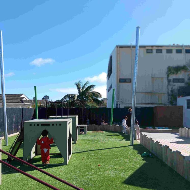 Spacious outdoor playground at childcare centre in Clendon Parl 