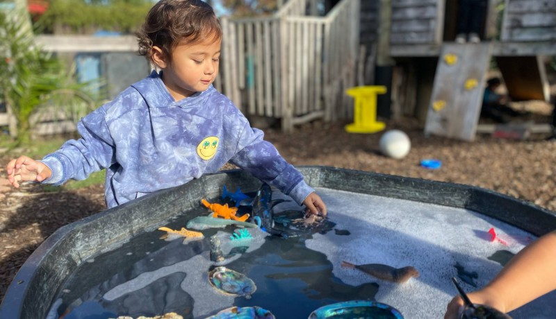 Busy Bees Tairawhiti Gisborne preschool boy playing outside